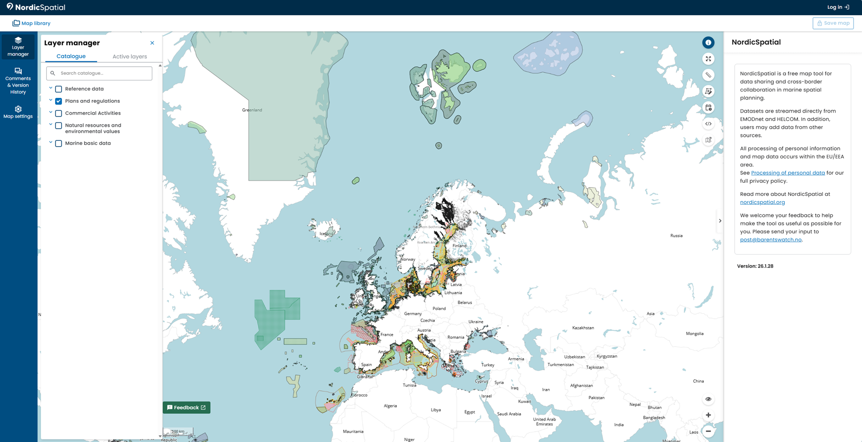 Skjermdump fr&aring; karttenesta NordicSpatial.